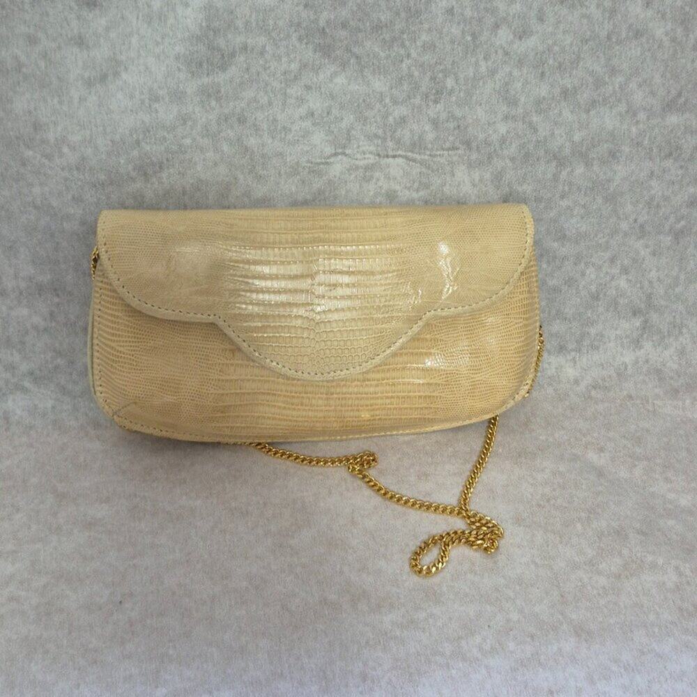 VTG -Rossi y Caruso Genuine Lizard Skin Clutch K&U LLC Luxury Evening Bag-80s